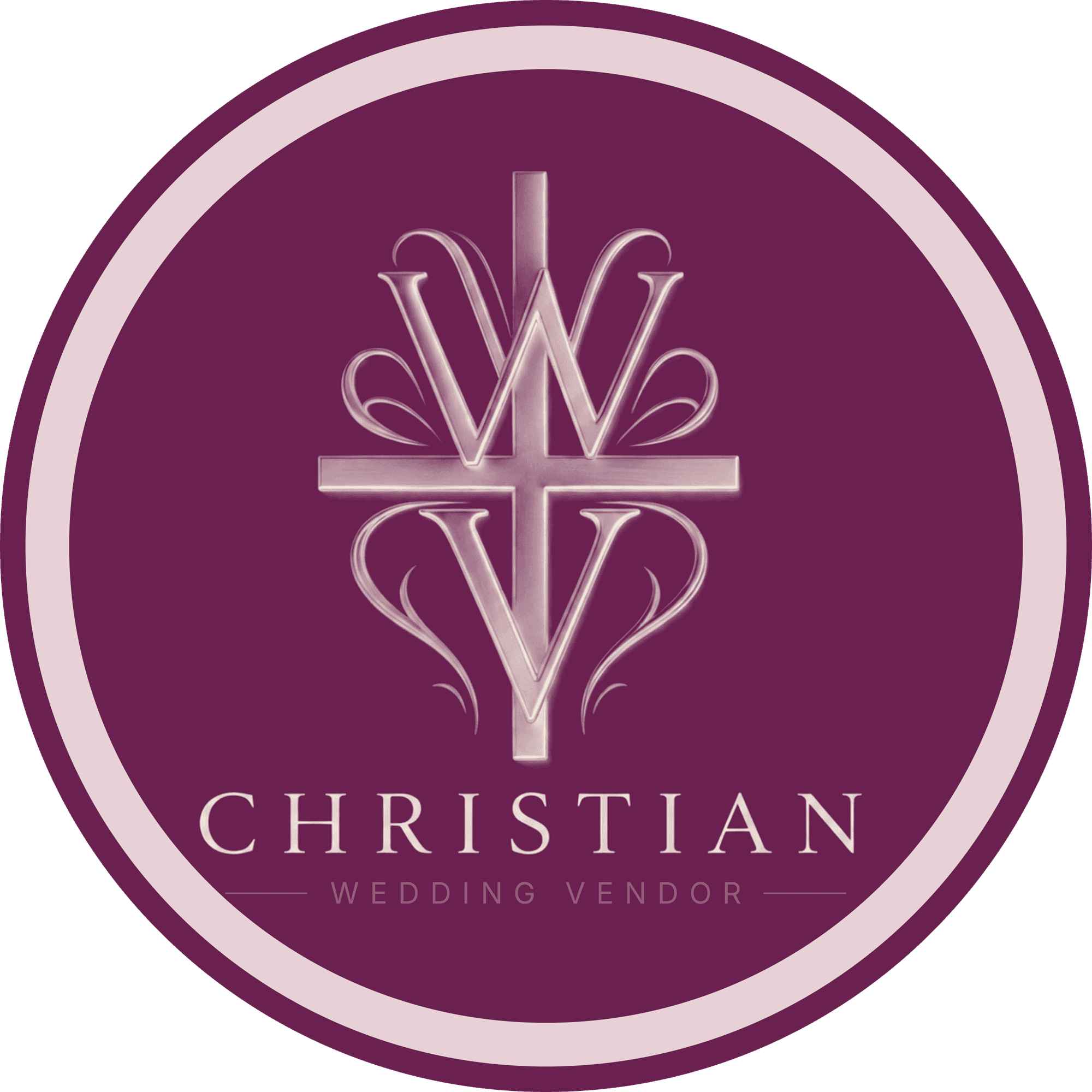 Christian Wedding Vendor circle, logo in circle