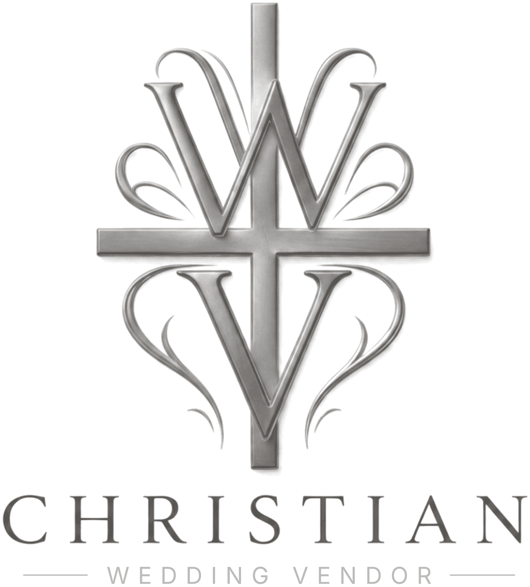 Christian Wedding Vendor full logo, deep ash