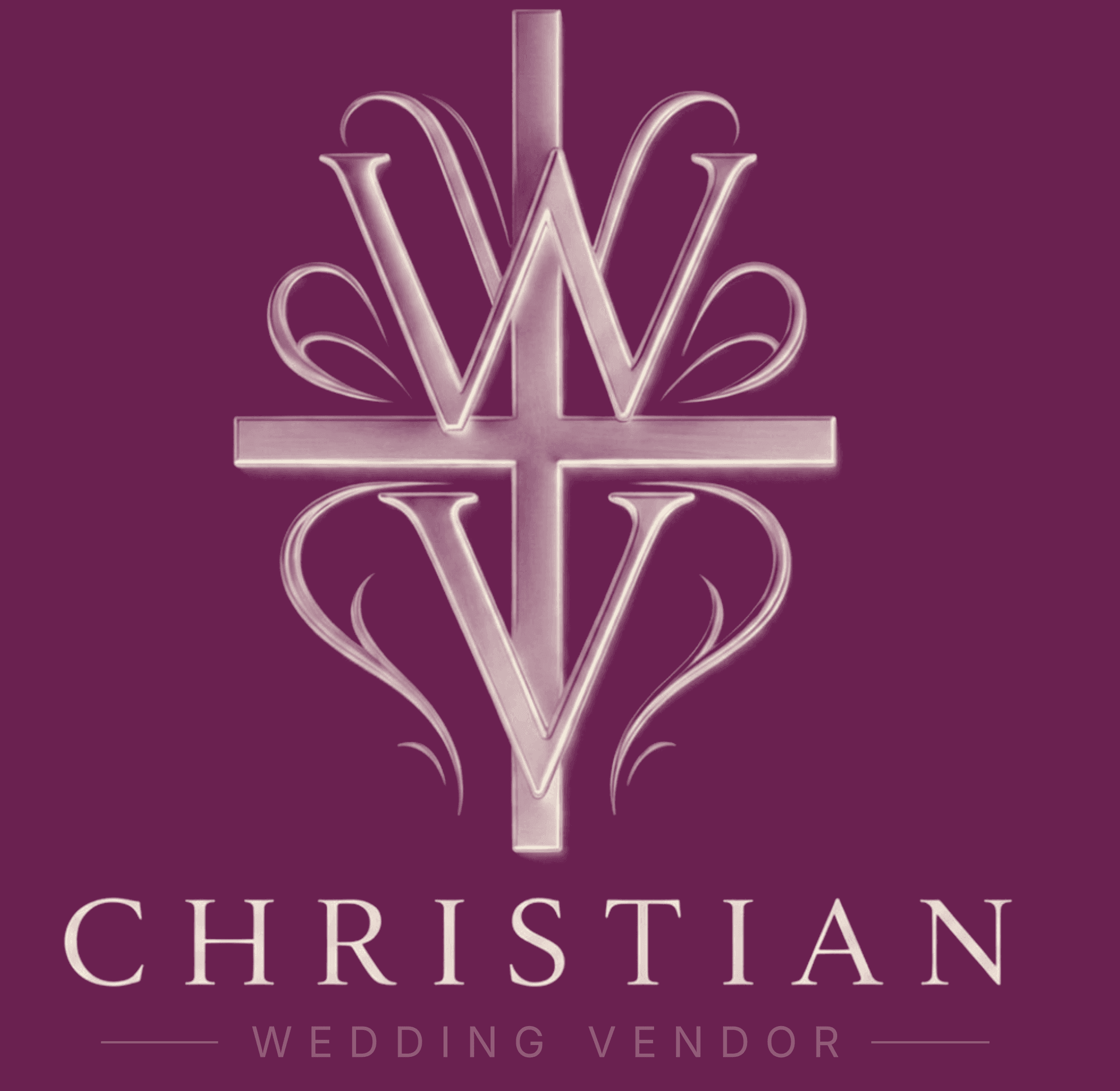 Christian Wedding Vendor full logo, on tyrian